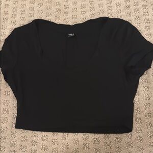 Black Short Sleeve Top